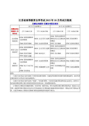 自考大专考试时间?