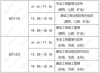 江苏二建考试时间