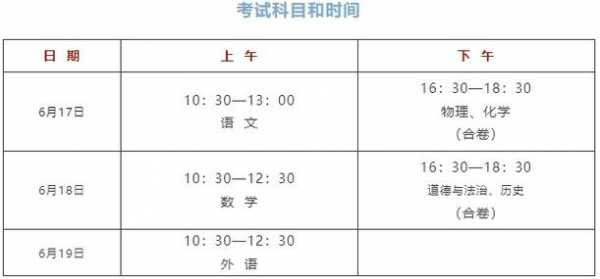 2024中考时间是几月几号