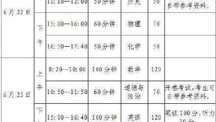 河南2023年中考时间