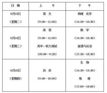 中考是几月几号2023