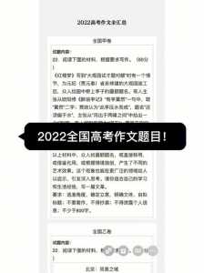 2022年高考作文题目解析及范文五篇