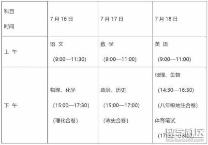 甘肃中考时间2023年时间表