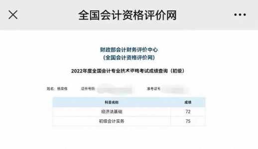 2021初级会计成绩公布时间