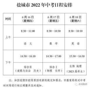 江苏中考时间2023年具体时间是多少