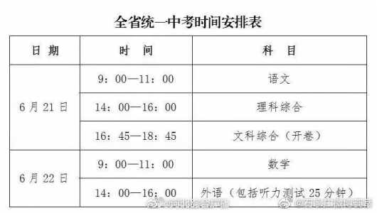 河北2021中考时间具体时间是什么时候?