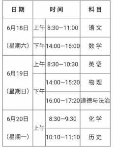 陕西省2023中考时间确定表