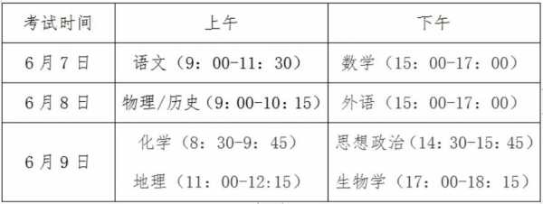 高考2024年具体时间