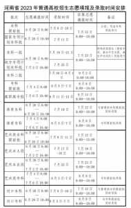 河南高考时间2023年时间表