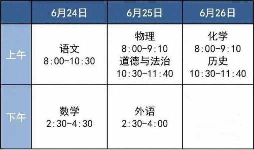 河南中考时间2023年具体时间