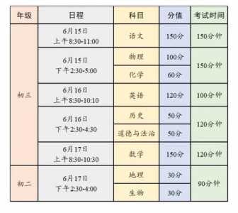 2024年中考是什么时候?2024年中考时间