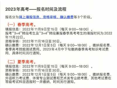 山西省2023年高考报名时间