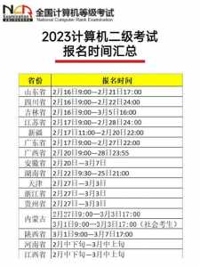 2023计算机全国考试报名时间