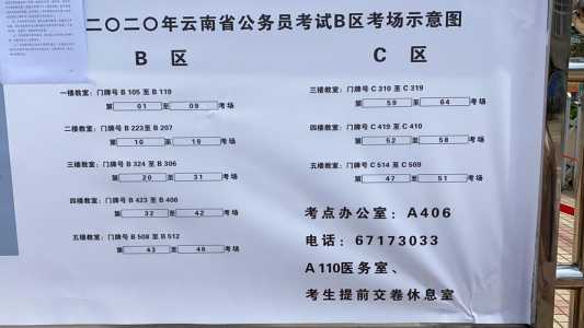 云南省国考公务员2024年考试地点