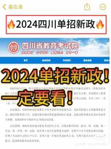 2024年单招新政策