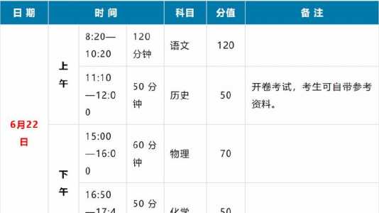 2024年中考时间安排在几月几号?